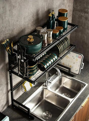 Dish Drying Rack , The Sink Dish Drying Rack Adjustable Length, Full Set Large Dish Rack For Kitchen Sink Organizer