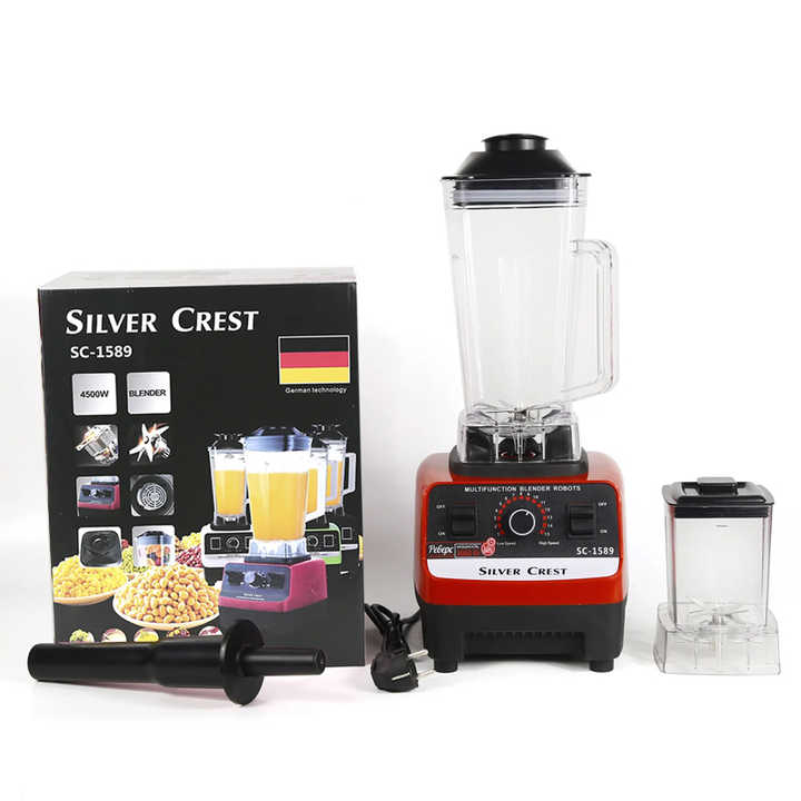 Silver Crest Blender Professional Heavy Duty Commercial Mixer Juicer Speed Grinder And Ice Smoothies For Home & Shop