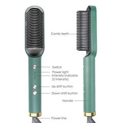 Automatic Hair Curler Multifunctional Hot Hair Straightener Brush Curler Comb Men's Beard Straightener Fast Heating Straight Hair Curler