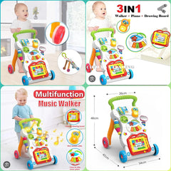 Generic Multifunctional Baby Activity Musical Walker With Drawing Board And Toddler Toys
